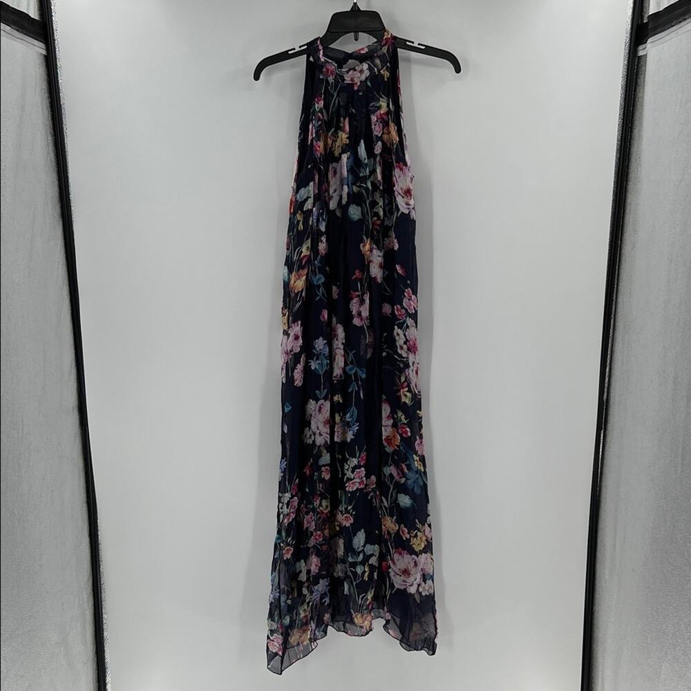 Bellambra Women's High Neck Floral Maxi Dress - Navy Multi - Medium